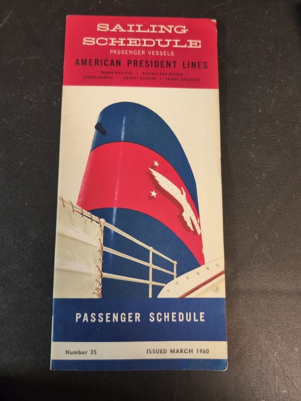 AMERICAN PRESIDENT LINES March 1960 Travel Schedule Brochure